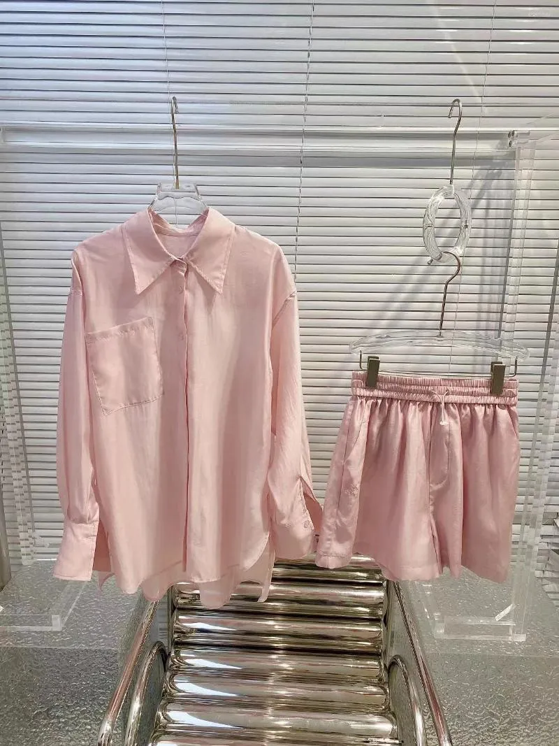 Robes de travail 23 combinaison de protection solaire rose, petite chemise ample avec short élastique, look mince et polyvalent de haute qualité