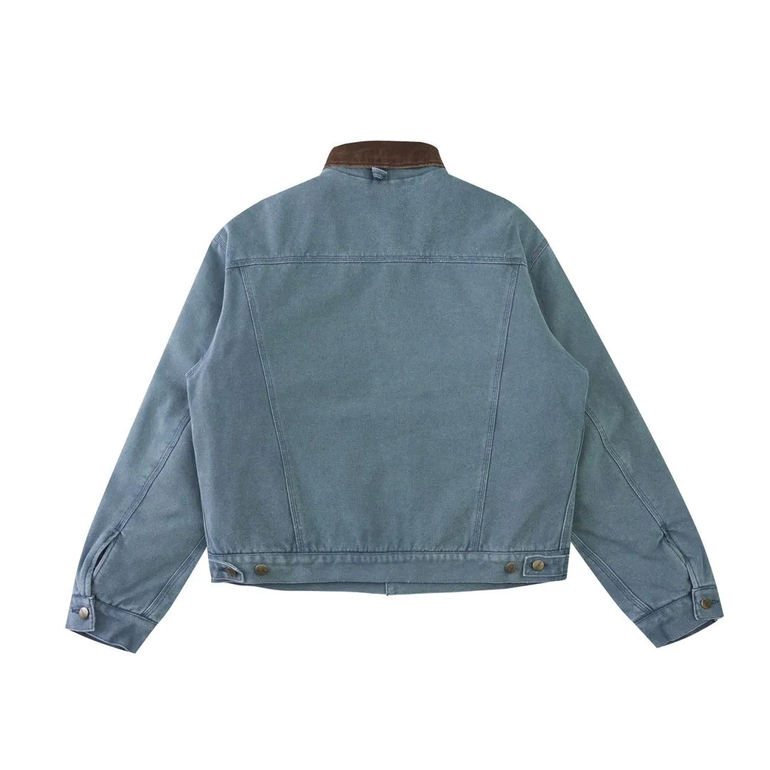 Men's polo denim jacket top