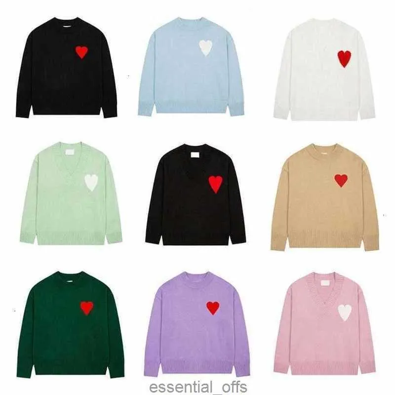 Mode Amisweater Paris Pull Hommes Designer Chemises Tricotées À Manches Longues Français High Street Brodé Un Motif De Coeur Col Rond Tricots Hommes Femmes Am S-XLWT5Z