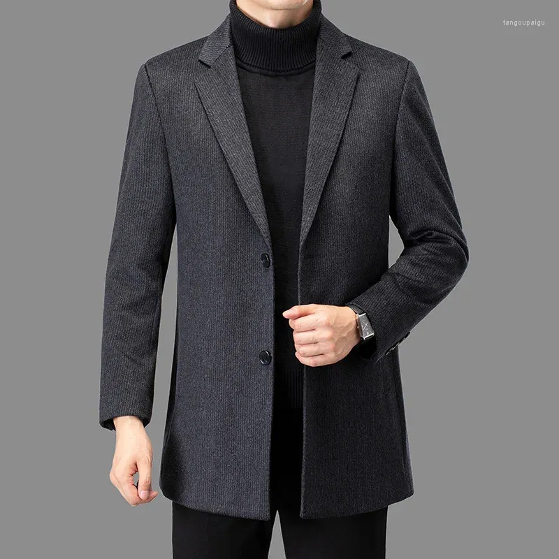 Costumes pour hommes automne et hiver costume mi-long moyen âge simple polyvalent manteau de mode