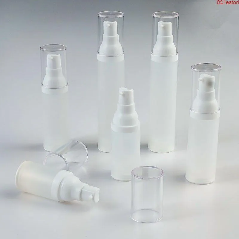 15 ml 20 ml Travel Mini Cosmetic Airless Bottle DIY Frosting Vakuum 30 ml 50 ml Liquid Lotion Cream Toalettetrier Behållare 150 st/LotGoods Gewrg