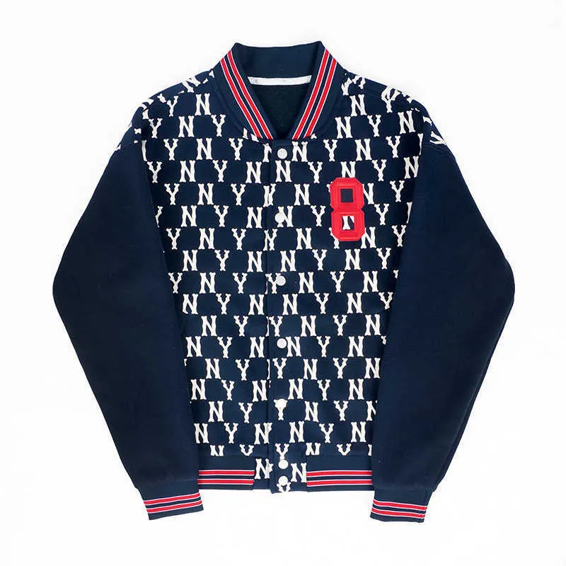 Jackor High Version MLB Augusti och vinterparets trendiga avslappnade mångsidiga baseballtröja MLB NY Yankees Pilot quiltade Bomber Coat Classic Cardigan Nvry