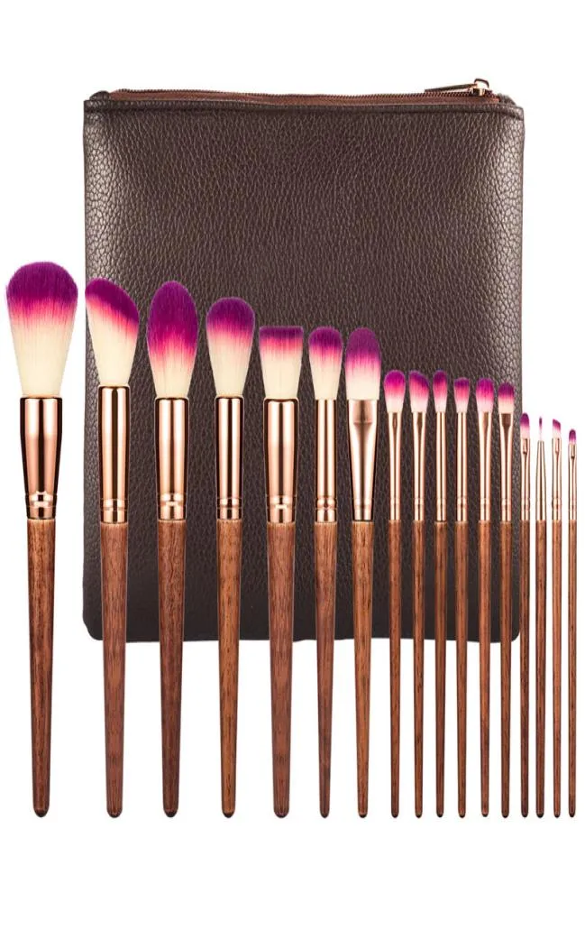 Professionelles 17-teiliges Make-up-Pinsel-Set, modisches Lippen-, Puder- und Augen-Kabuki-Pinsel-Komplettset, Kosmetik- und Schönheitswerkzeug mit Lederetui1829385