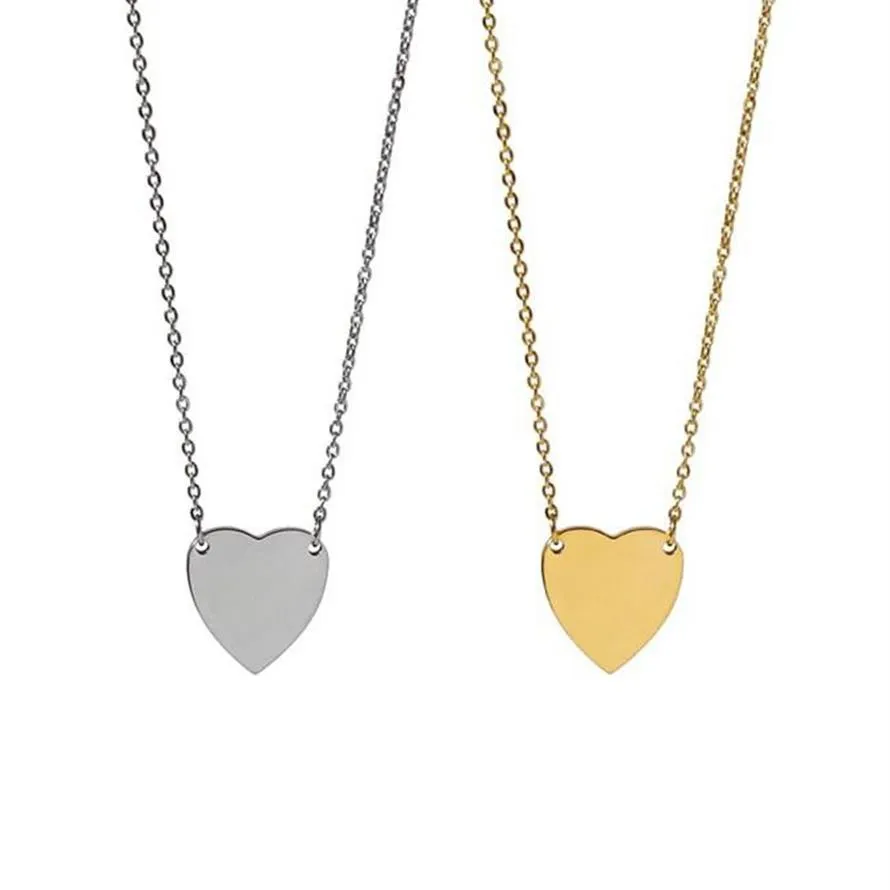 Pendentifs or amour collier mode argent plaqué lettre simple coeur titane saint valentin amoureux chaîne bijoux mariage 247k