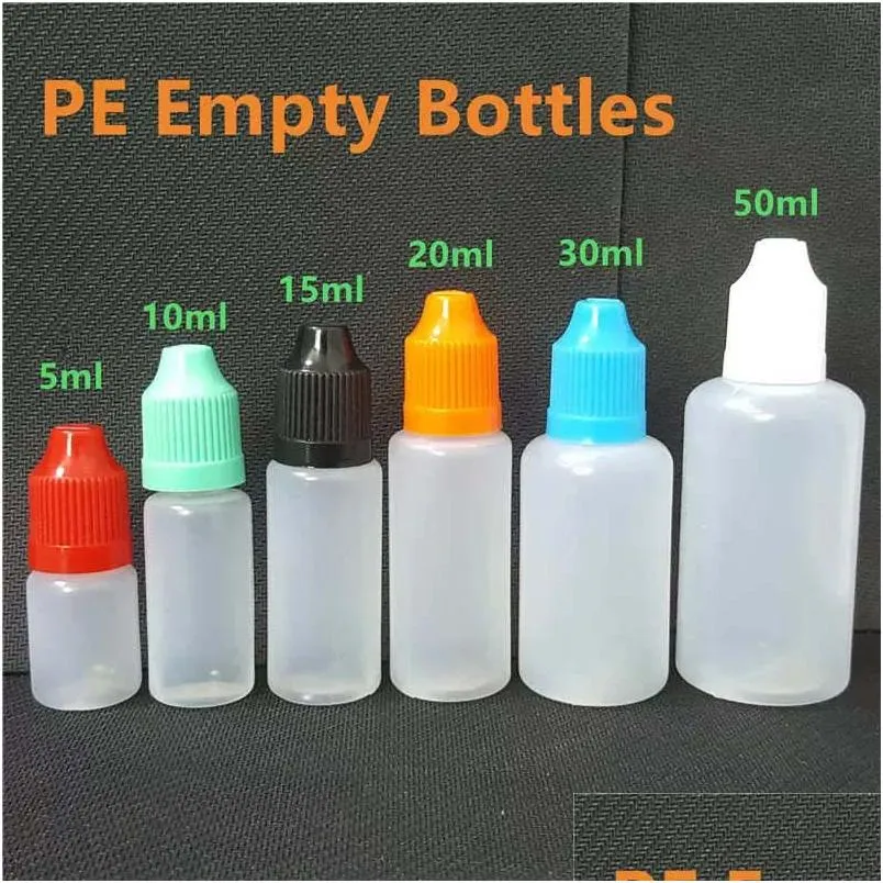 梱包ボトル卸売PEプラスチックパッケージボトル蒸気5ml 10ml 15ml 20ml 30ml 50mlの空のソフトニードルドロッパー付きCA otrof