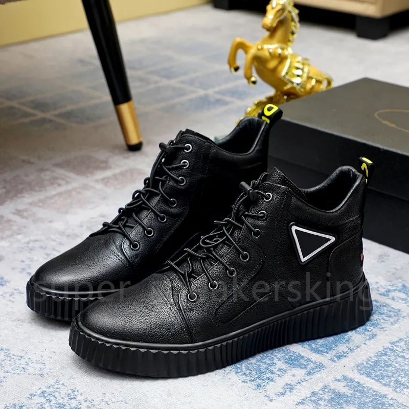 Designer Shoes Men Boots Leather Shoes Classics Boots Rubber Outsole leather shoes black Outdoor Boots Chaussures Original Box size 38-44