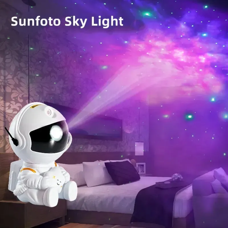 Articles de nouveauté Projecteur d'astronaute LED Laser Espace Galaxie 360 Degrés Étoile Aurore Nébuleuse Veilleuse pour La Décoration Intérieure 231017