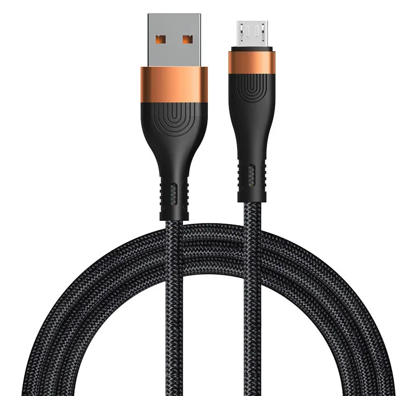 1M Nylon Braided Cables Multi colors Type C Micro USB Data Cable 2.4A Fast Charge Cord for Samsung Xiaomi  phones