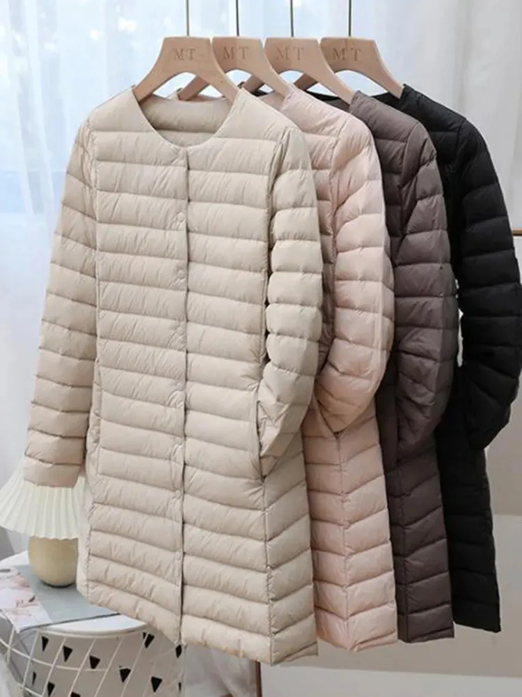 Womens Down Parkas Sedutmo Winter Ultra Light Thin Duck Coat Women Spring Long Slim Warm Basic Quilted Puffer Jacket ED1957 231017