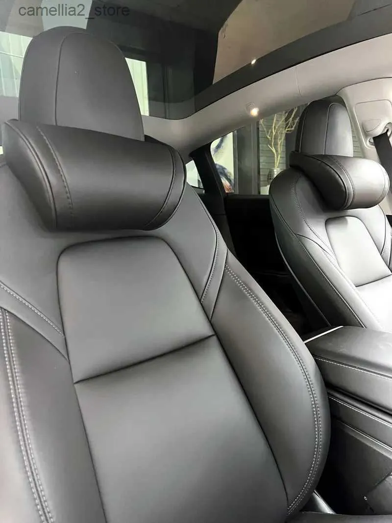 Almofadas de assento para Tesla Modelo 3 Y X S Travesseiro de pescoço Travesseiro de encosto de cabeça Assento de automóvel Descanso de pescoço Auto Assento de apoio de cabeça Travesseiro Modelo Y Acessórios Q231018