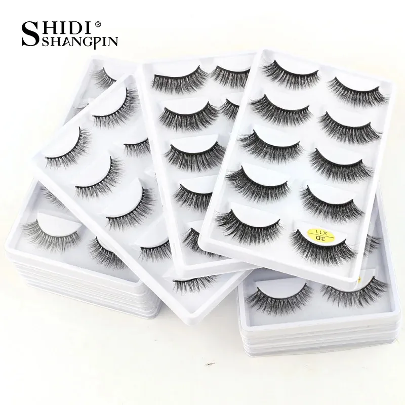 False Eyelashes Wholesale 2/50/100 Boxes Lashes X Styles Natural Long False Eyelashes Wispy Lashes Extension 5 Pair/Box Makeup Faux Cils X01 X08 231018