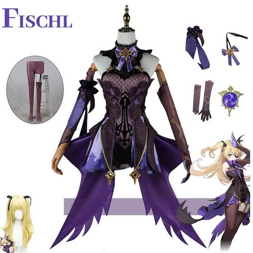 Costume de Cosplay Genshin Impact Fischl, Costume d'halloween et de noël, ensemble complet de carnaval Fischl