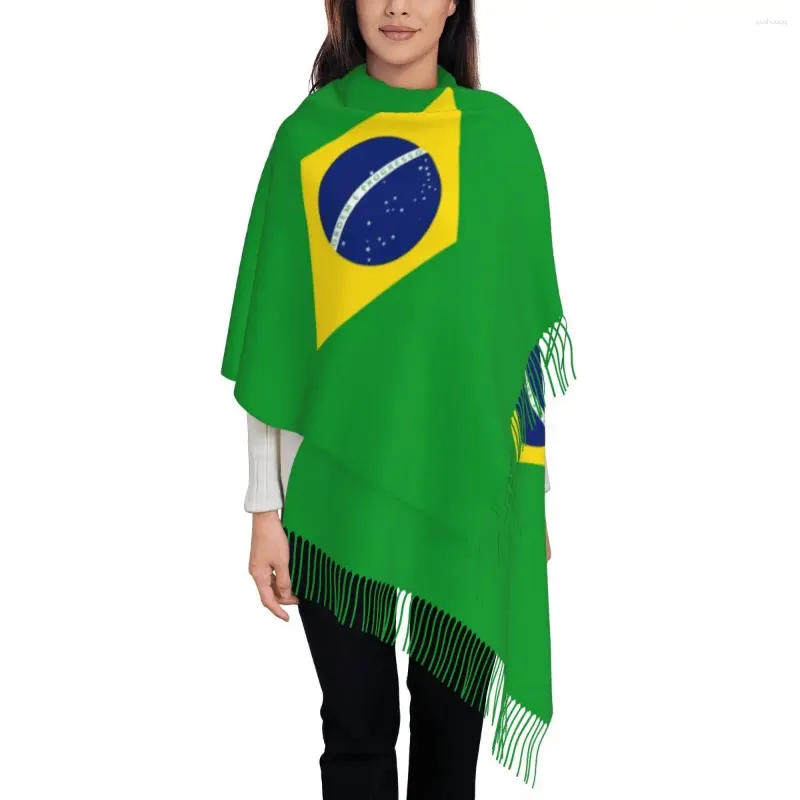 Scarves Brazil Flag Scarf For Women Winter Warm Pashmina Shawl Wrap Long Daily Wear