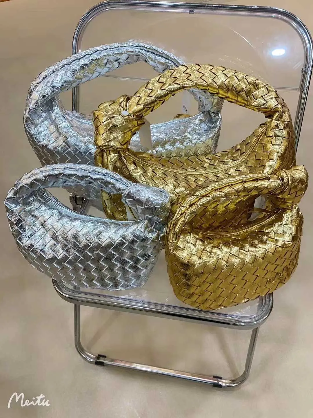 2023 New Gold Twisted Woven Bag Women