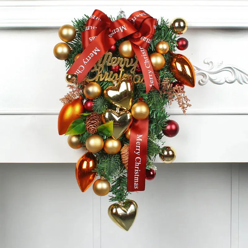 Andra evenemangsfestleveranser Jul Garland Flower Garland Wreath for Doors Hanging Christmas Ornaments Artificial Xmas Tree Christmas Decoration 231017