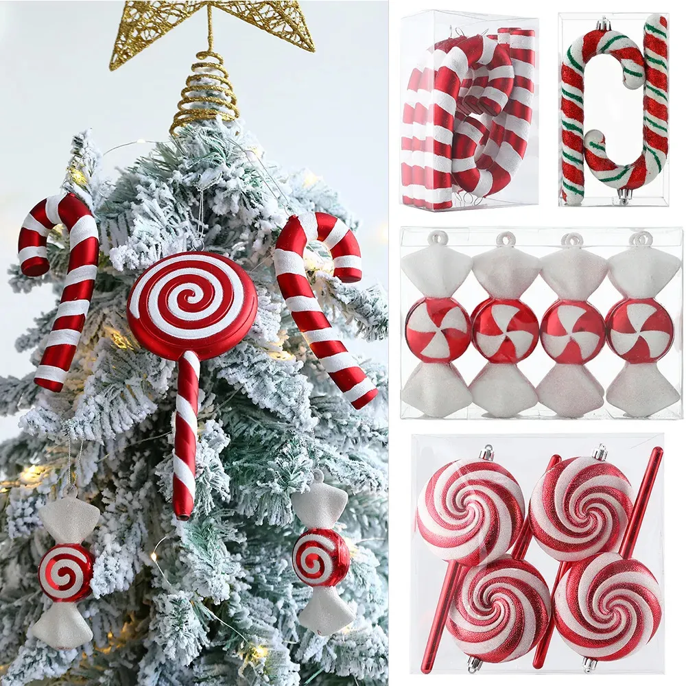 Dekoracje świąteczne 1Box Strona główna Big Lollipop Candy Tree Tree Wiszące wisior Noel Xmas Prezenty