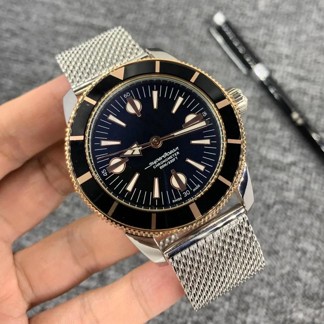 U1 Top AAA Bretiling Luxury Watch Two Tone Superocean Heritage 57 B20 Avenger Automatisk mekanisk rörelse Super Ocean Watch Rostfritt stål Mens Air Wristwatch 53