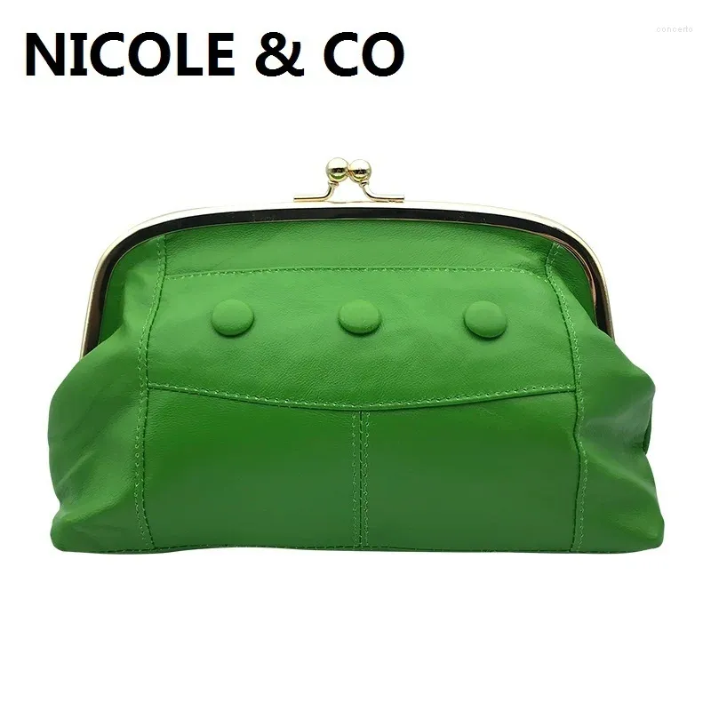 Bag Nicole Co Summer Shoulder Card Holder Wallet Women telefon REAL Sheepskin Fashion Change Purse