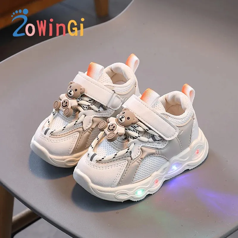 Stivali Taglia 21 30 Scarpe da bambina con led Simpatico orso per bambini Sneakers luminose si accendono per bambini Luminosi per bambini Sport 231017