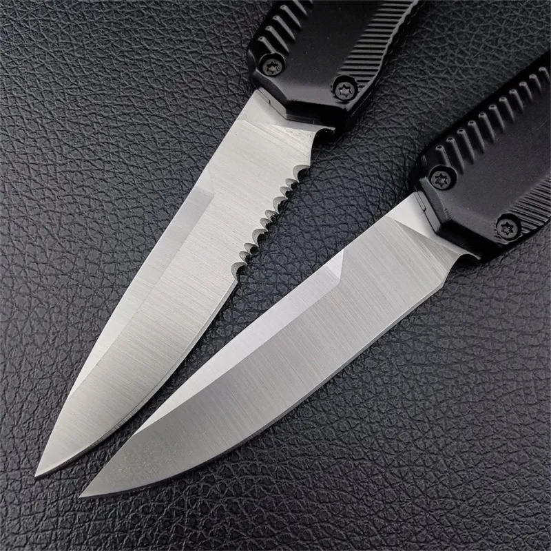 9000 Matt Diskin LiveWire Auto Tactical Knife 440C Satin Drop Point Blad Black Zinc Eloy Handtag Automatisk kniv EDC Camping Self Defense Knife Reversible Clip