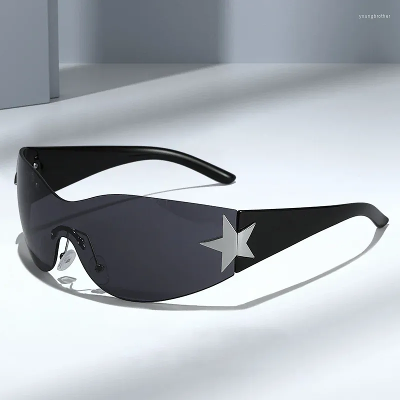 Lunettes de soleil Pentagonal Star sans bords pour femmes et hommes, marque de styliste Vintage de luxe, lunettes de soleil de mode personnalité