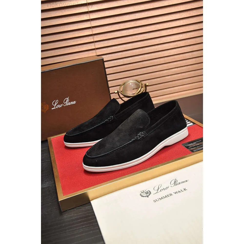 zapatos de piano loro zapatos de mocasines de diseñador hombres de negocios mujeres de gamuza de cuero negro gris para hombres de cuero zapatos de fondo blanco221293 s 221293