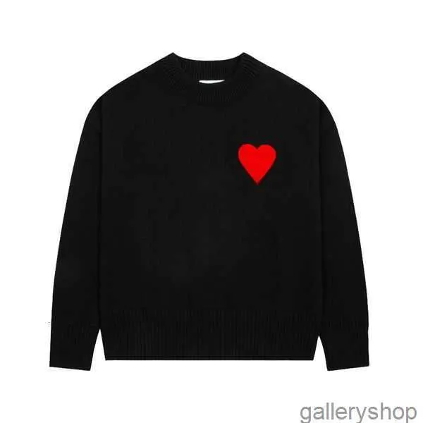 Мода Amisweater Парижский свитер Мужские дизайнерские трикотажные рубашки с длинным рукавом Французская главная улица с вышивкой в виде сердца с круглым вырезом Трикотаж Мужчины Женщины Am S-xl00yr