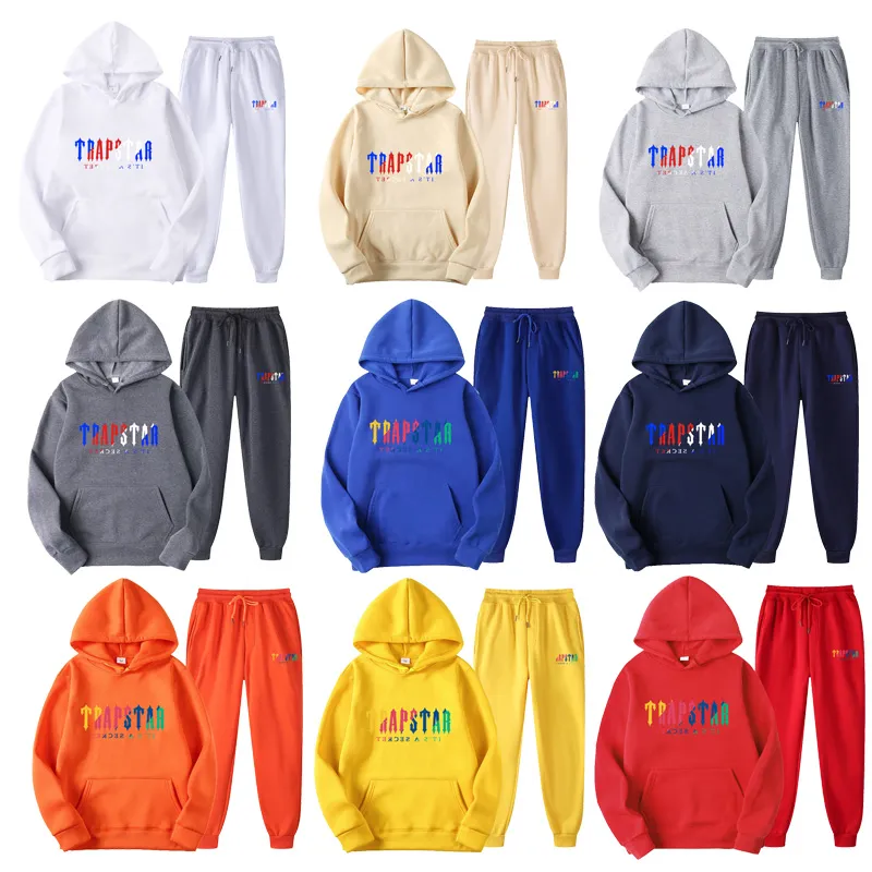 남자의 후드 땀 셔츠 SS Trapstar Tracksuit Mens Desinger Hoodie Sweepants 여자 레저 스포츠 세트 빨간 검은 호랑이 머리 바지 슈트 화려한 대형 SXL