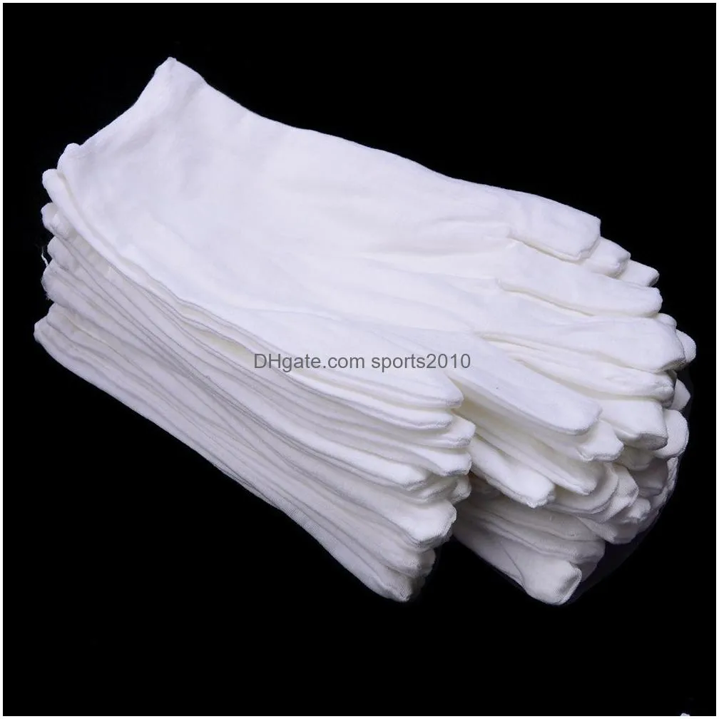 cleaning gloves 12 pairs white cotton for dry hands moisturizing eczema inspection work serving washable stretchable cloth 230809