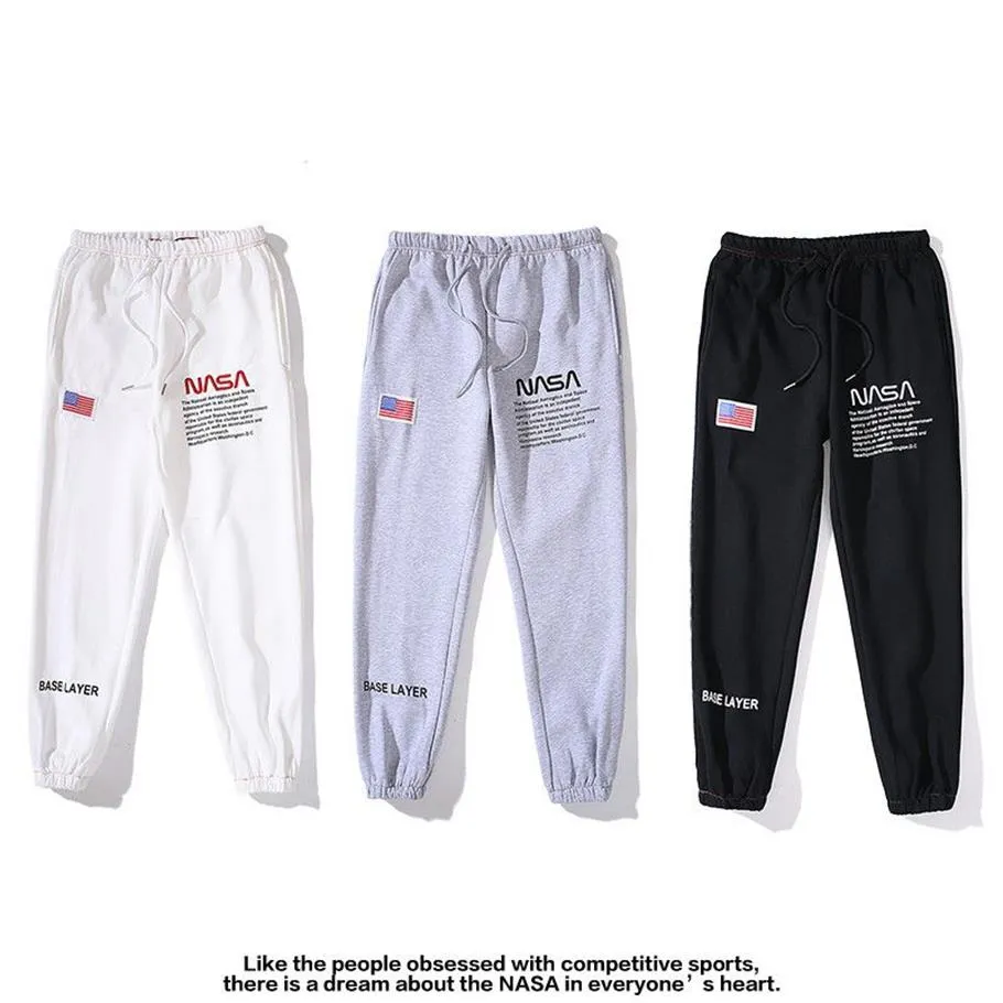 Pantalones deportivos de diseñador de la NASA para hombre, pantalones deportivos de algodón elásticos para hombre, pantalones bombachos para correr, ingenieros corporales Jogger2408