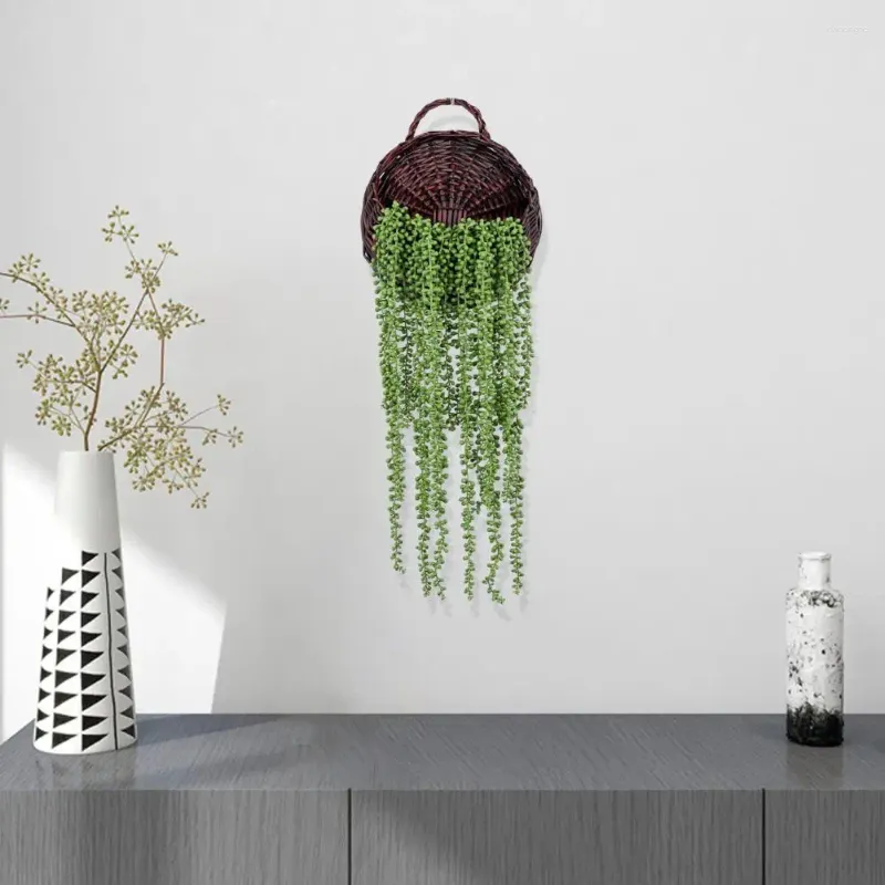 Flores decorativas planta de rattan artificial vibrante suculenta frutas videira tapeçarias de parede para decoração de casa colorida forma requintada