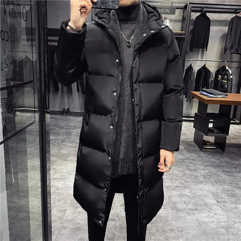 Men's Down Parkas Winter Large 5XL Jacket Mid Length Cotton Coat 2023 Fashion Brand Clothing Hooded High Quality Windproof Casual Parka 231018