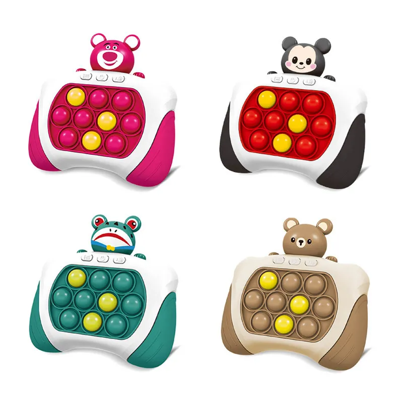 Macchina da gioco elettronica Pop a spinta rapida Cartone animato per bambini Divertente Puzzle push Giocattoli di spremitura Gioco di bolle sensoriali antistress Regali giocattolo Fidget