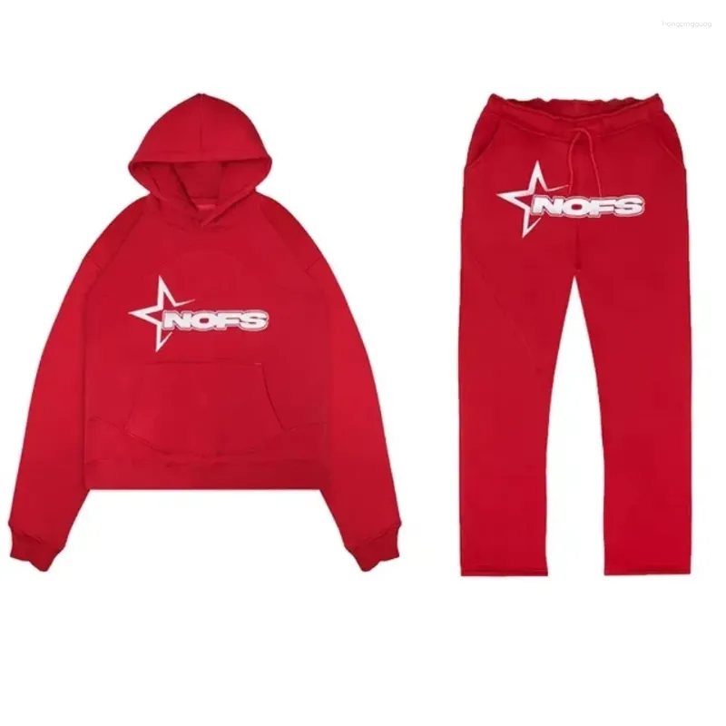 NOFS Y2K Mens Hip Hop Letter Print Tracksuit Set With White NOFS Y2K Mens Hip Hop Letter Print Tracksuit Set With White