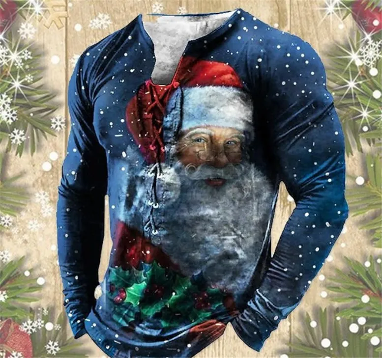 Özelleştirilmiş Tees Polos 021 Noel Noel Baba Kar Kapşonlu Kazak Sweater Uzun Kollu Ceket