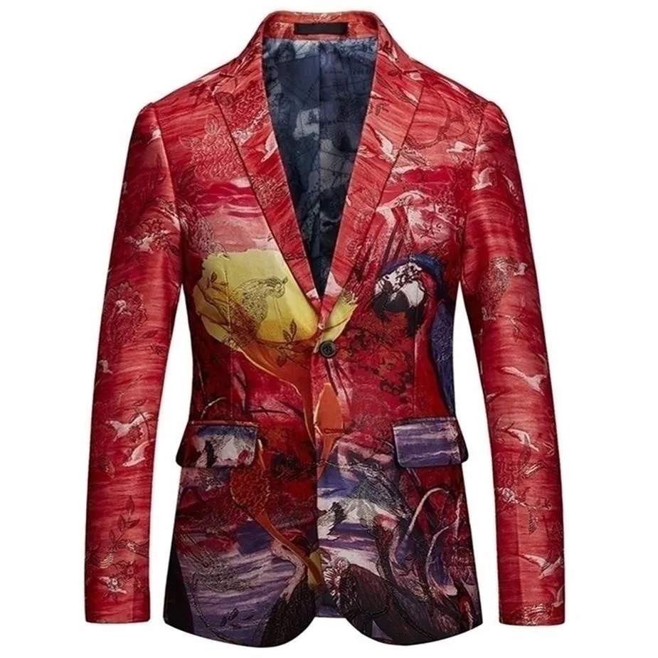Pyjtrl luksusowe mężczyźni retro vintage szczupły fit blazer cert artysta wysokiej jakości płaszcz jacquard 201104220S