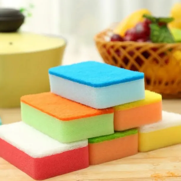 Wholesale Scouring Pads Colorful Magic Wipe Dish Sponge Kitchen Clean Cloth Dish-Washing Sponge Cleaning Tools 344Q