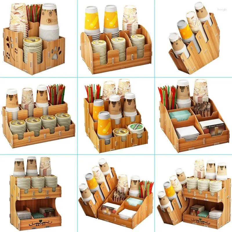 Étagère de rangement de cuisine jetable en papier, étagère pour tasses de thé, séparateur de prise, Bar à café, support multifonctionnel de bureau pour usage Commercial