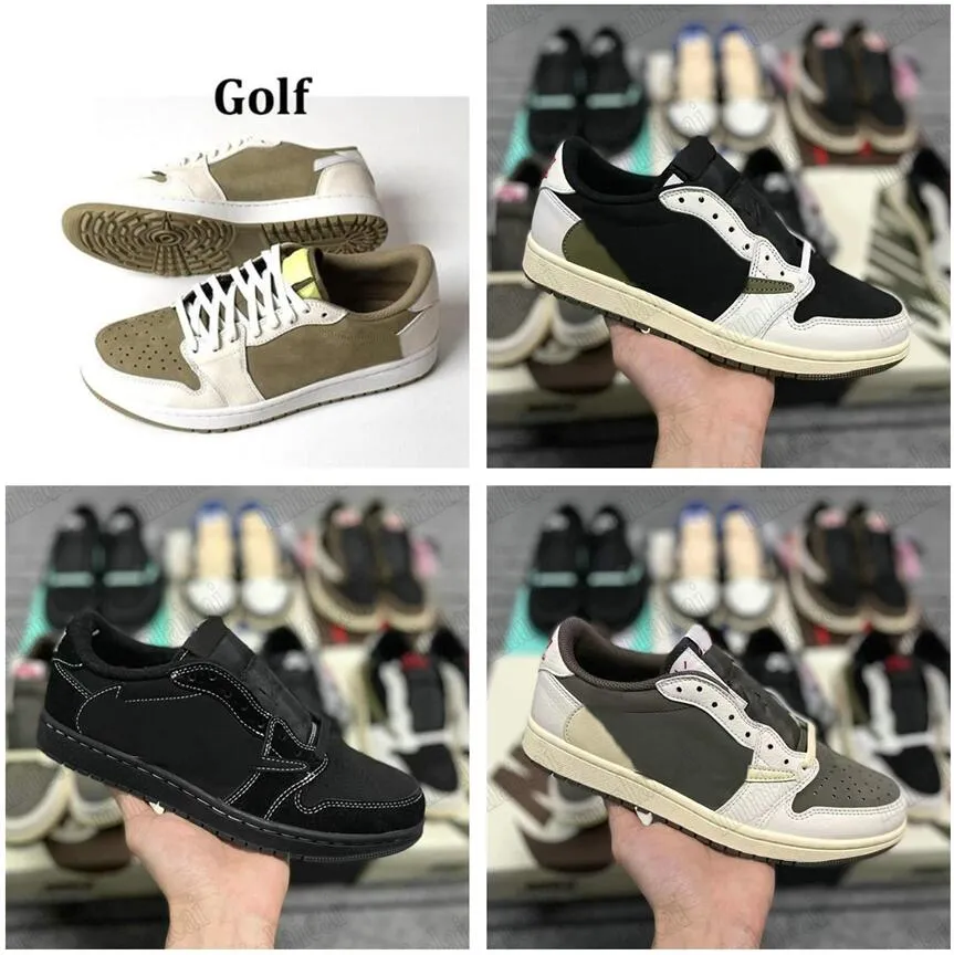 1 Retros Männer Damen Basketballschuhe 1S Low Golf Black Phantom Reverse Mocha Olive High Lost and Found Chicago Rot Blau UNC Weiß Trainer Off Sports Sneakers mit Box