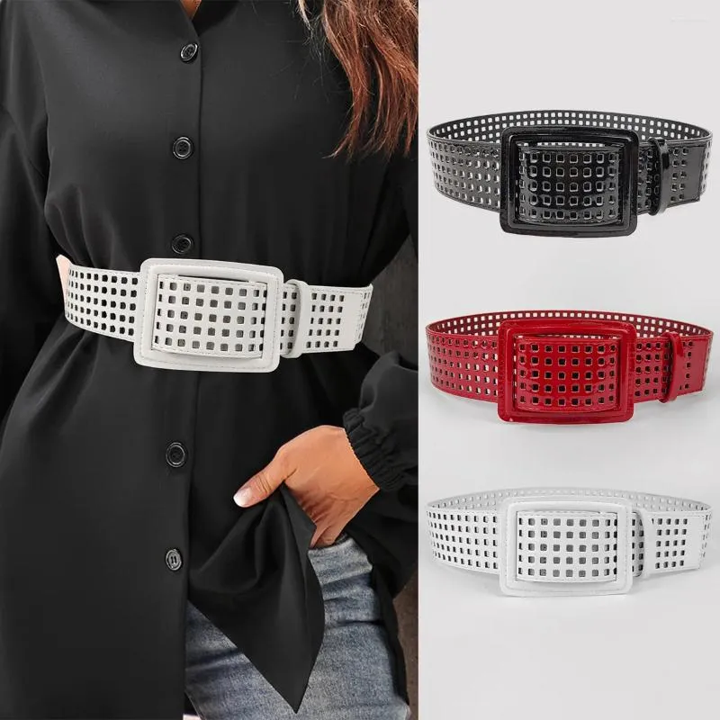 Ceintures Creux Pu Ceinture Pour Femmes Mode Casual Luxe Design Polyvalent Robe Accessoires Ceinture Gothique Rétro En Cuir Large Ceinture