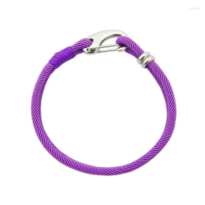 Braccialetti con ciondoli Acciaio inossidabile Filo viola Amuleto Donna Uomo Bracciale moda fortunato Elegante coppia romantica Gioielli all'ingrosso