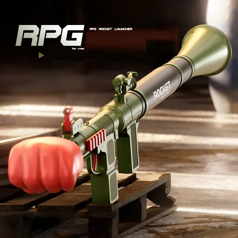 Nieuwe RPG vuist Rocket Launcher Speelgoedpistool Handmatige luchtschieten Granaat Afvuren pistool Speelgoed voor jongens Kinderen Volwassenen Outdoor Games