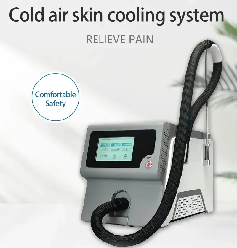 2024最新のCryo Skin Cooling System /Laser Machine Cooler Pain Recold Ice Air Cooling Device