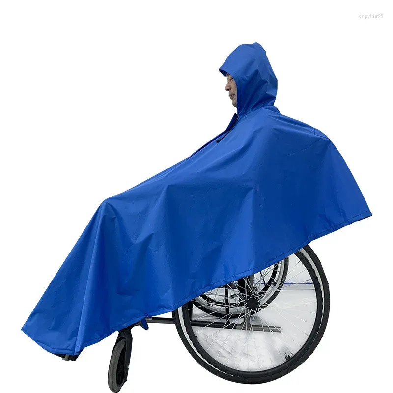 レインコート大人向けの車椅子の卸売ポリエステル防水安全性反射マント雨caを濃くして伸ばした