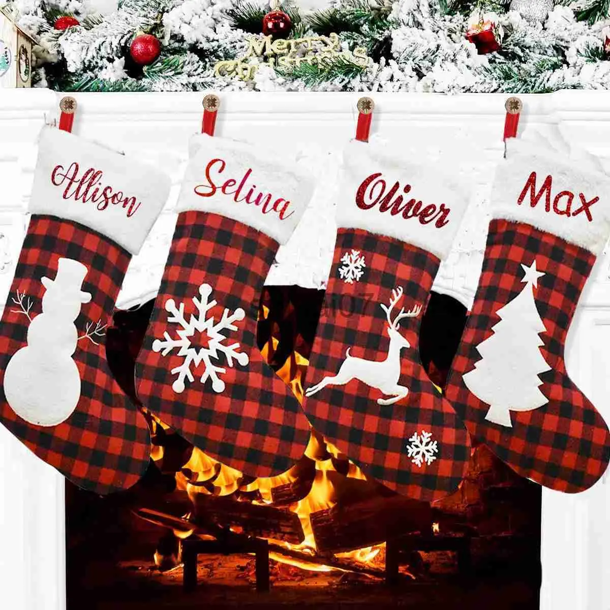 クリスマスの装飾パーソナライズされたクリスマスと新年の装飾ホームクリスマスストッキングクリスマスストッキングギフトバッグホルダーx1019