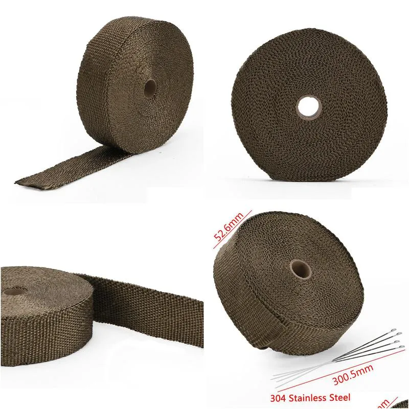 Premium 15Meter Exhaust Heat Wrap Manifold With Titanium Lava Fiber