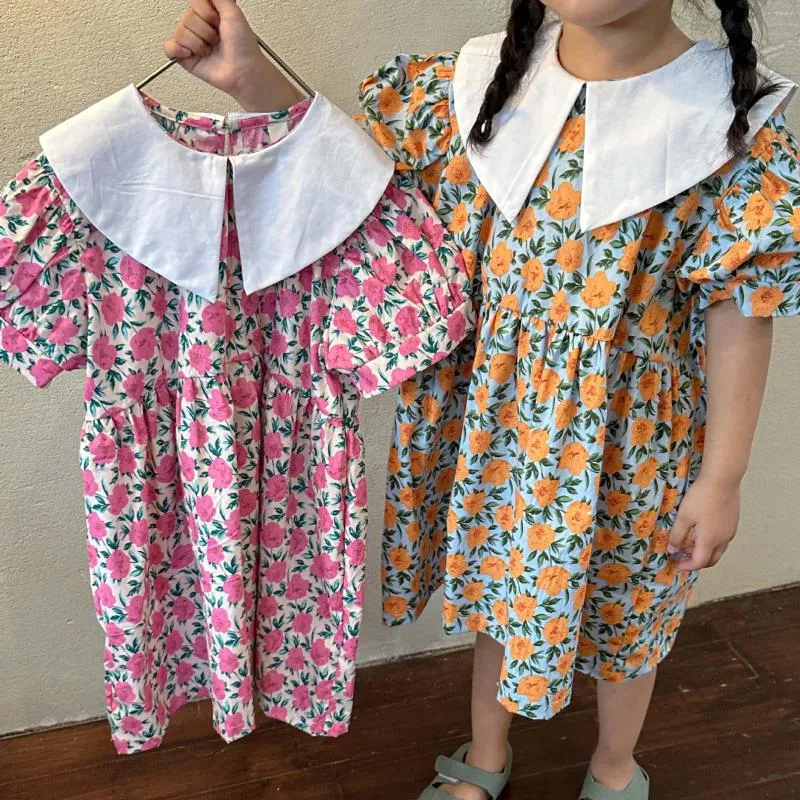 Kız Elbiseler 2023 Yaz Bebek Kızlar Puf Şeri