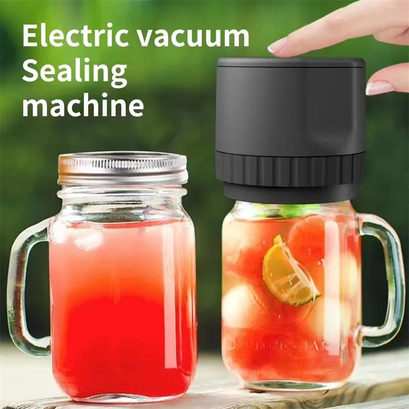 Electric Mason Jar Vacuum Sealer Kit Cordless Auto Jar Sealer for Food Storage with Wide-Mouth and Regular-Mouth Mason Jar Lids