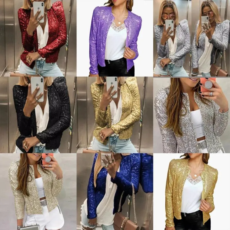 Sequin Stand Collar Bolero Jackets Versatile And Fashionable From