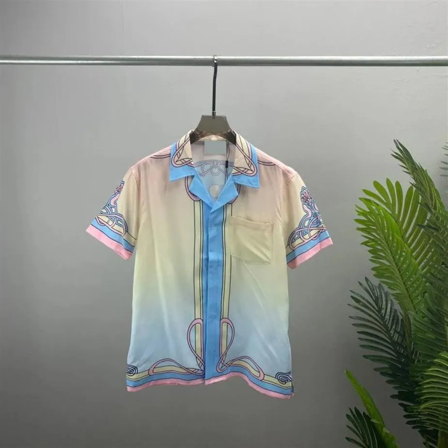 サマービーチファッションブランドの男性シャツスリムエディションメンズ半袖シャツ格子縞のカジュアルシャツm-3xl 222344h